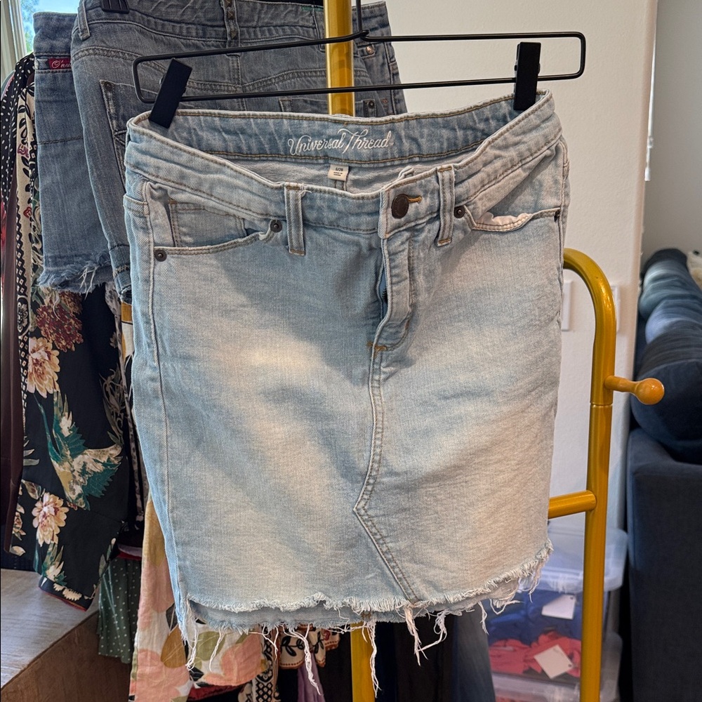 Universal Thread Faded Blue Denim Pencil Skirt